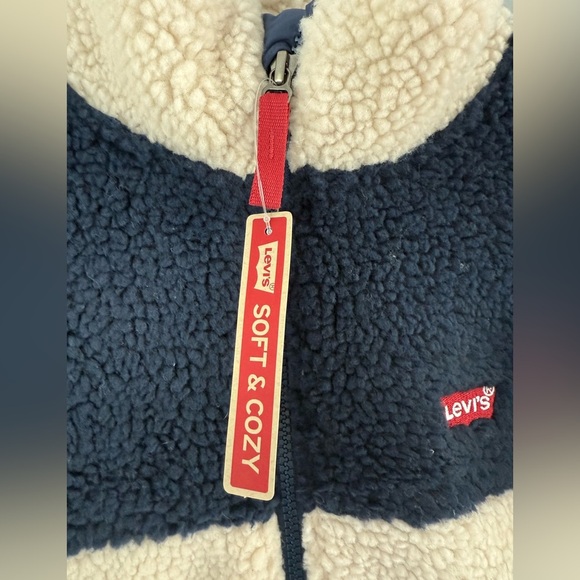 Levi’s Colorblock Sherpa Jacket Big Boys Sz L 12-13 yrs NWT full zip pockets - Picture 7 of 16